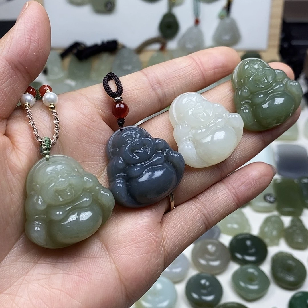 和田玉未镶嵌颈饰30mm精品佛公多样性发1件