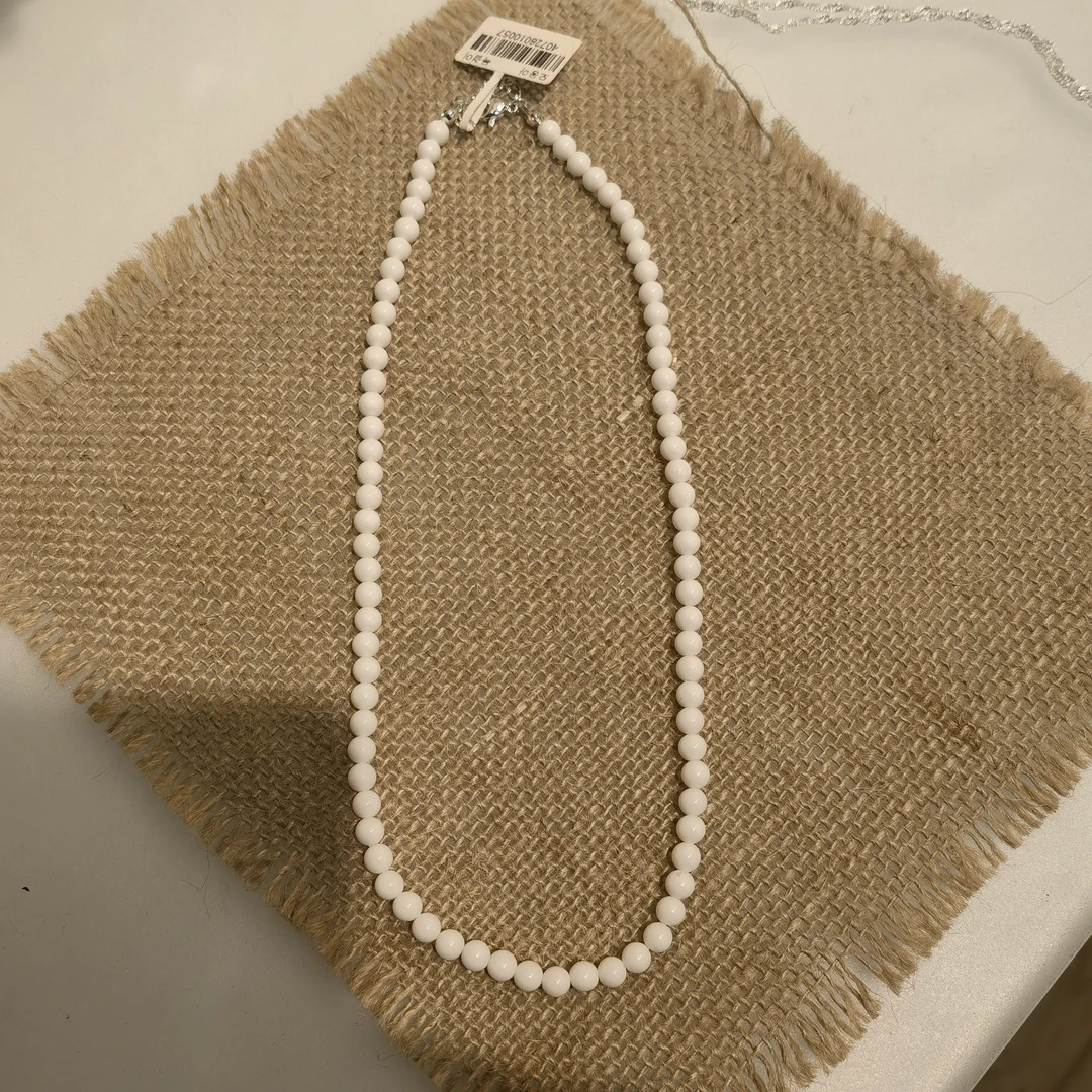 F080白色珠韩系项链