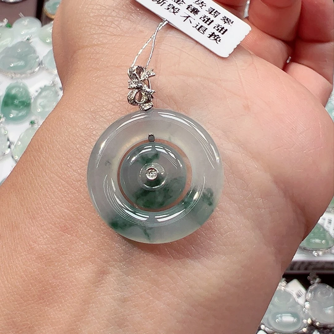 吊坠(不含链)18K金镶嵌翡翠799