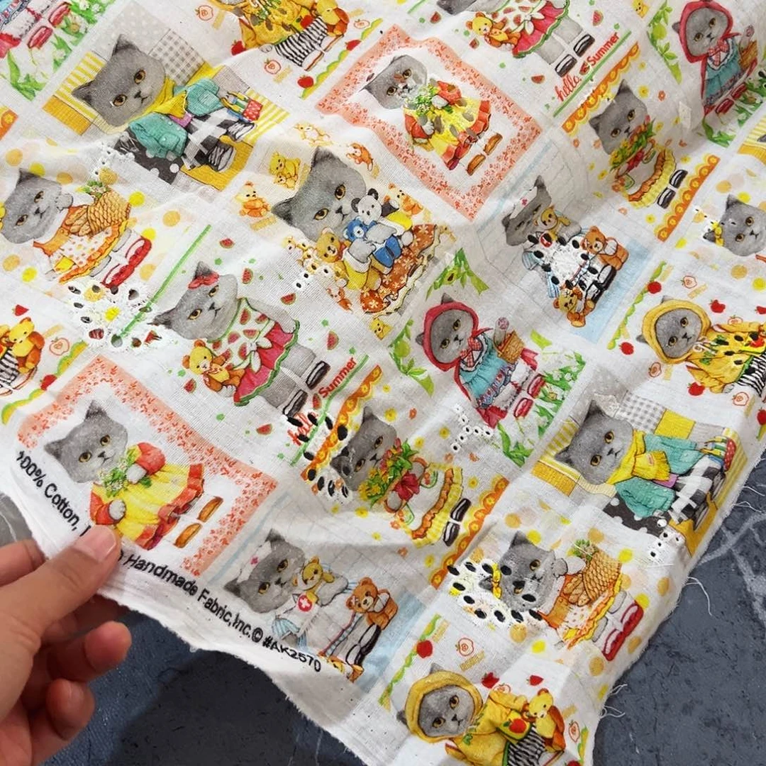 棉福袋一米价纯棉镂空绣花双层纱1.4米宽果子D