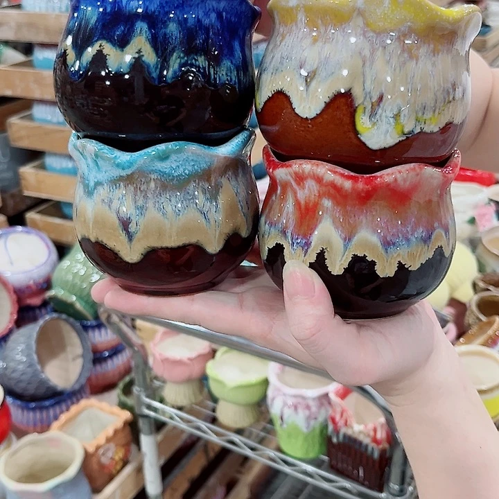 有孔.凑单10元陶瓷花盆发货！