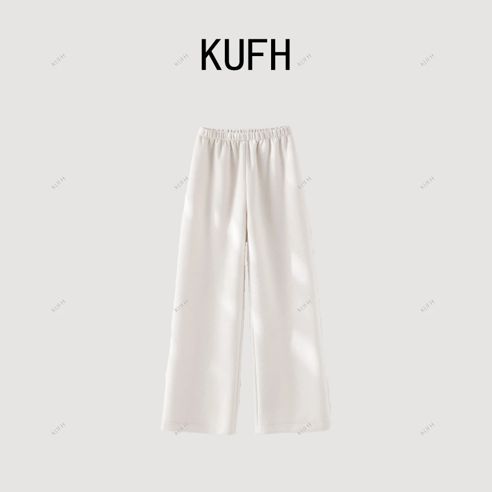 KUFH【羊毛裤2.0】2025秋冬新款保暖醋酸羊毛直筒拖地裤KWYY8107