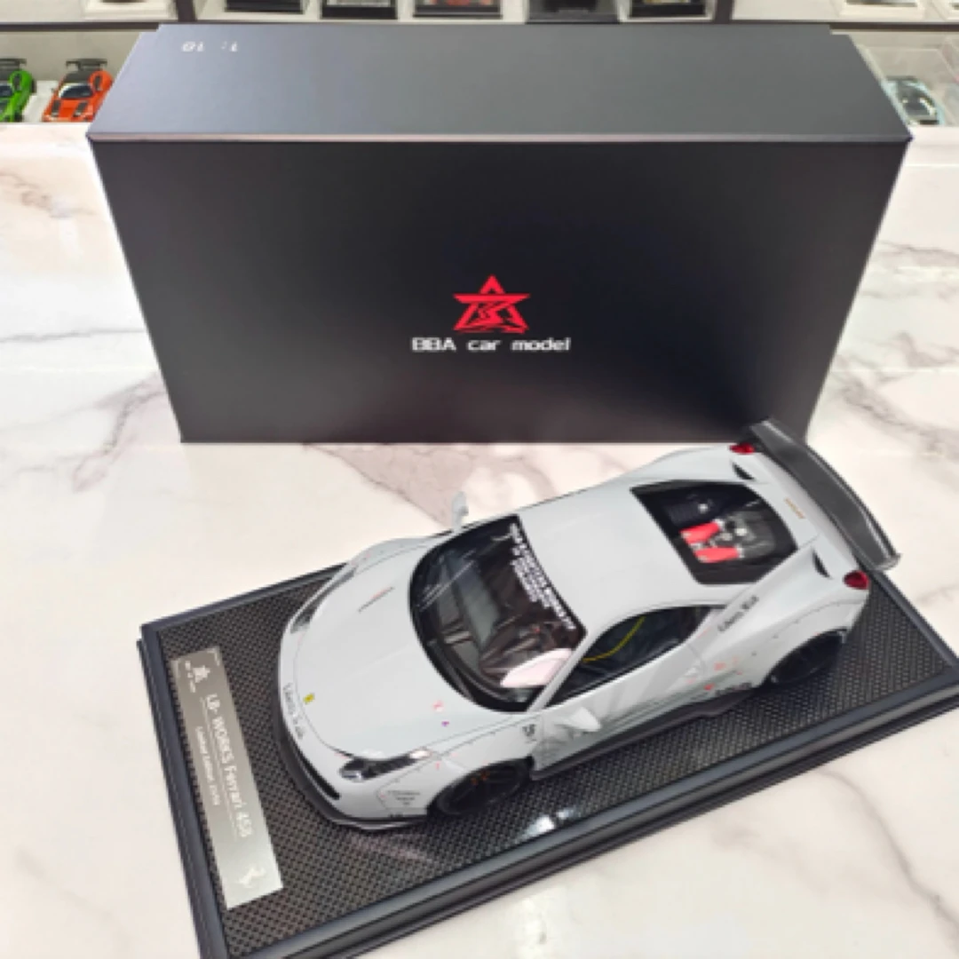 BBA CAR MODEL 1/18 法拉利Ferrari 458 改装版灰色仿真汽车模型