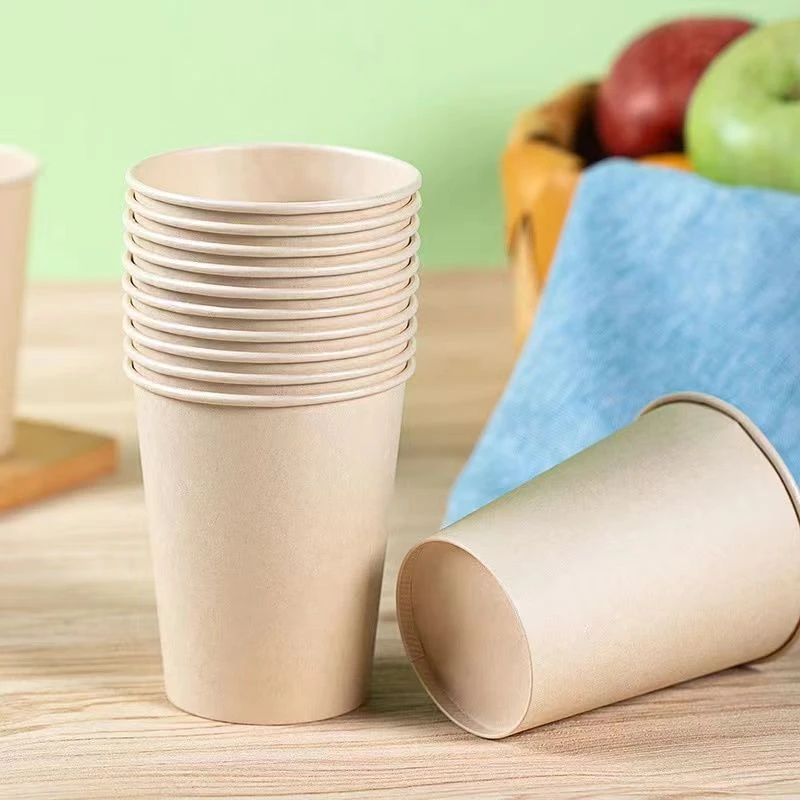 一次性本色纸杯竹纤维加厚防渗冷热喝水户外接待家用300