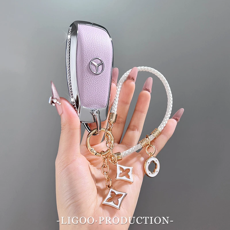 适用奔驰A200L钥匙套E300L包C260L扣GLC GLB GLA GLE450真皮壳S级