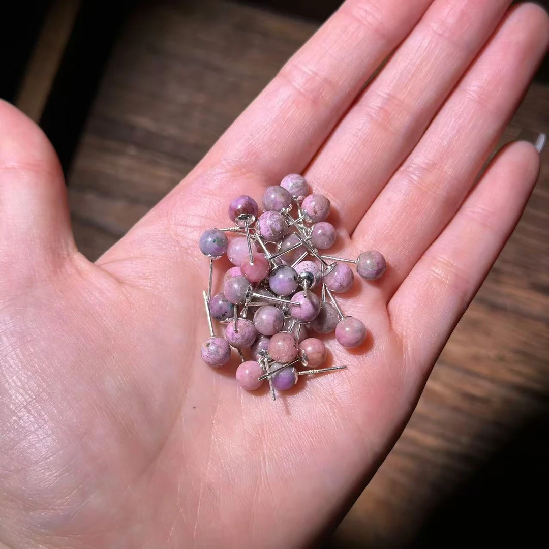 YS9845 粉色舒俱 莱圆珠耳饰 多样性发其一