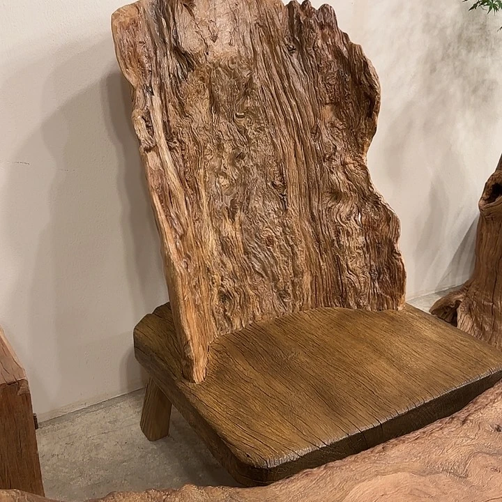 阴沉木风化木靠背椅子