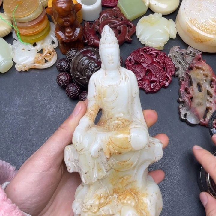 白玉菩提吊坠摆件