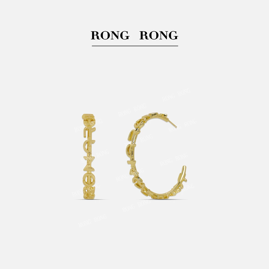 铜合金耳饰 溶溶 RONGRONG 简约C字圈耳环D202305272014-2