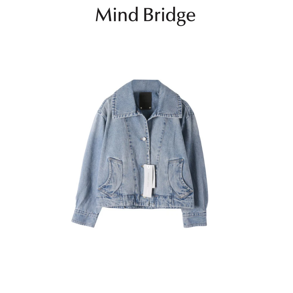 Mind Bridge/心桥时尚短款牛仔外套 MB1050-MVJK72ZABL