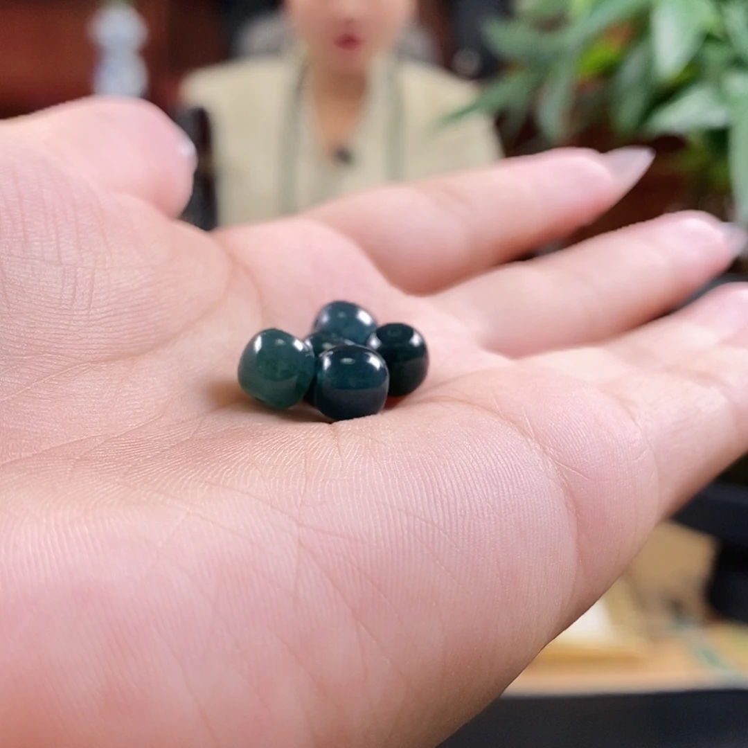 未镶嵌手链翡翠卡7.8mm墨蓝绿多样性发一