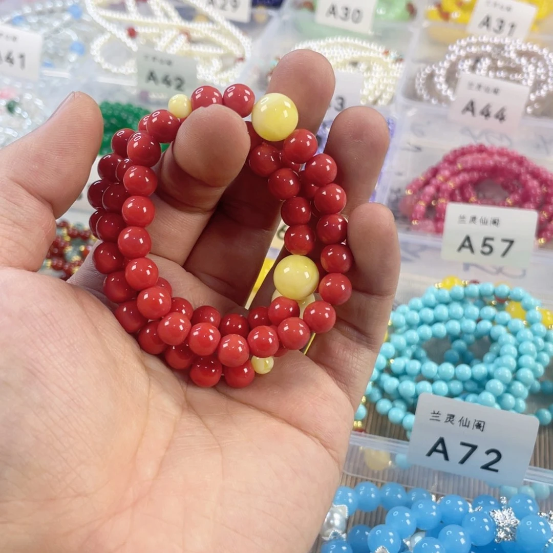 檀香紫檀（小叶紫檀）手串银S925镀金镶嵌