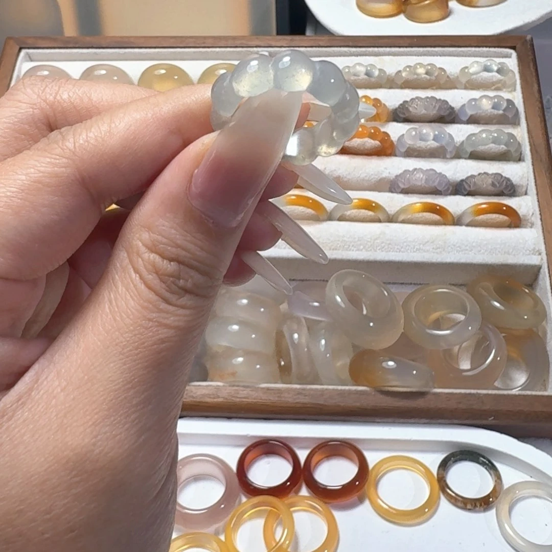 合金戒指玛瑙/玉髓235港14.-15