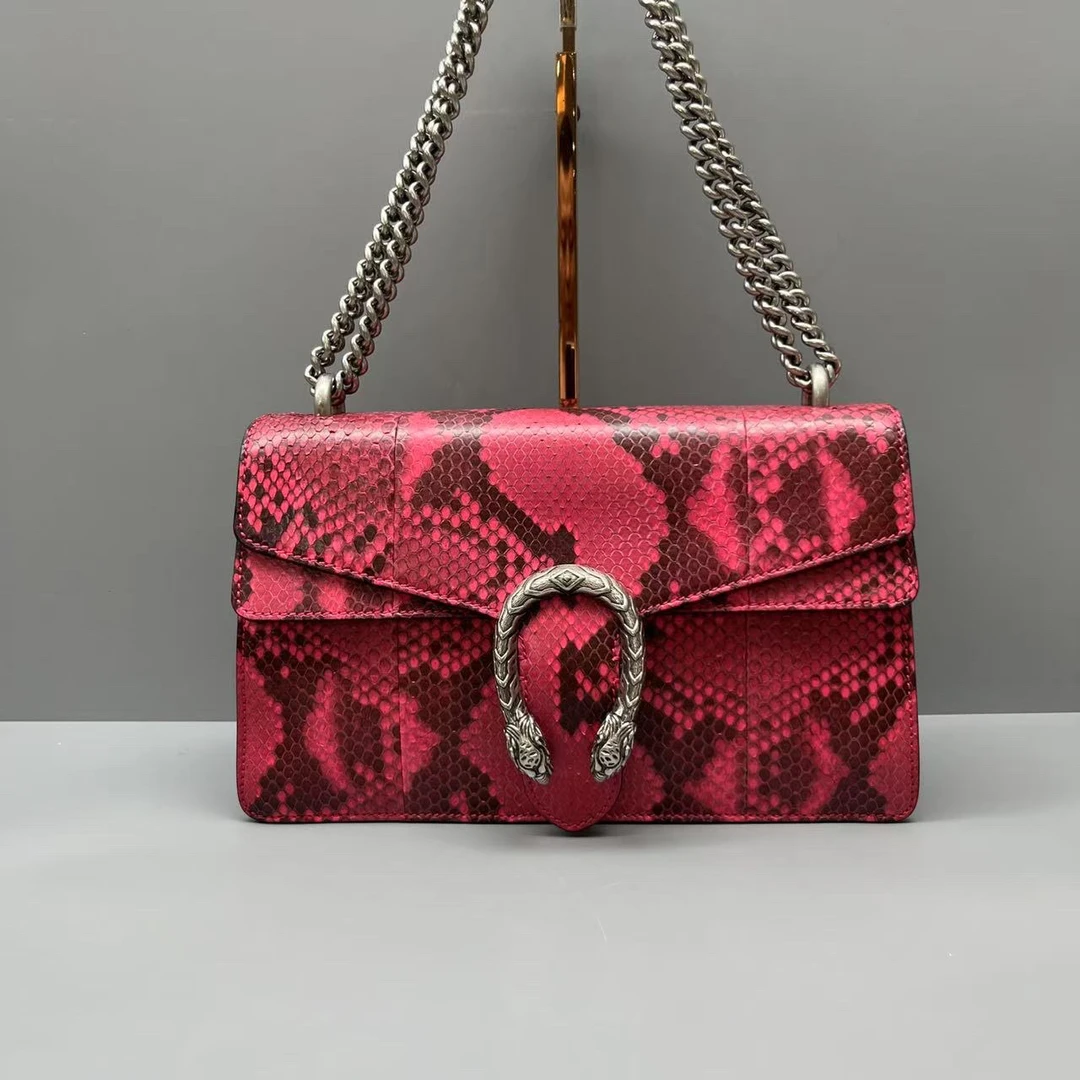 95新 GUCCI/古驰 蛇皮中号酒神链条包 尺寸27*16 SV14541