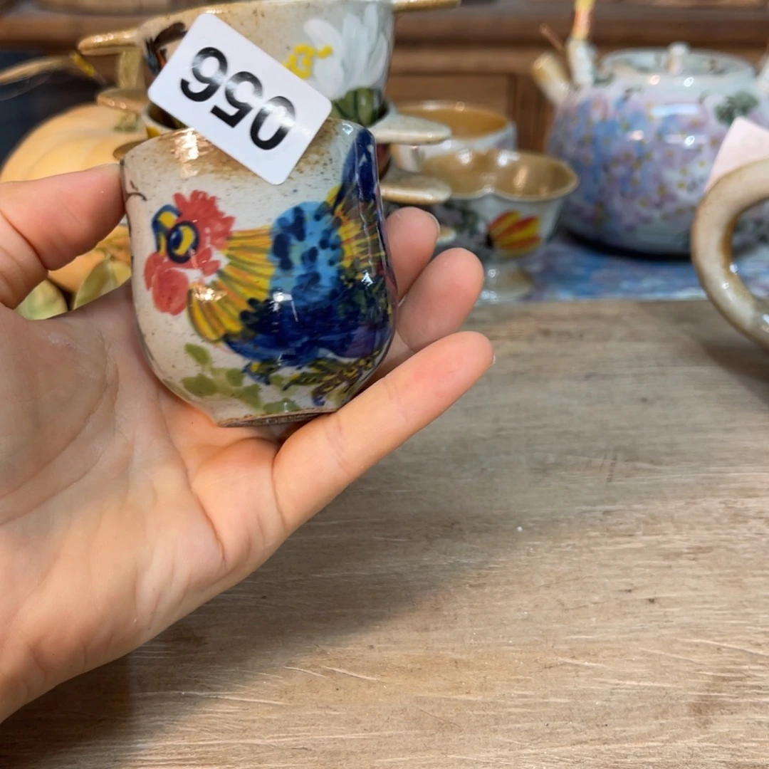 壶素浅陶瓷手工手绘