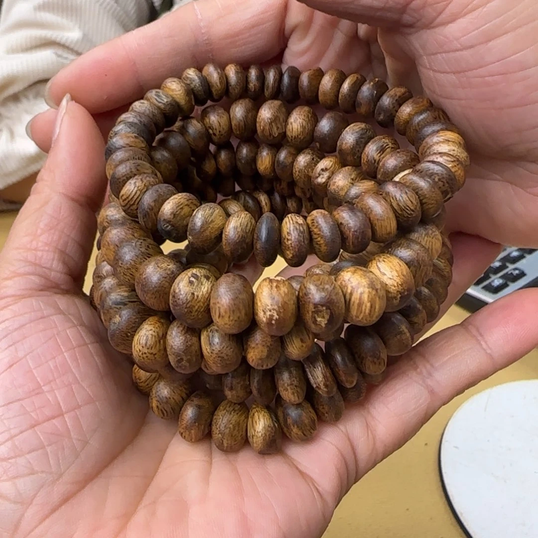 沉香手串多样性发1条白棋虫漏高货8克