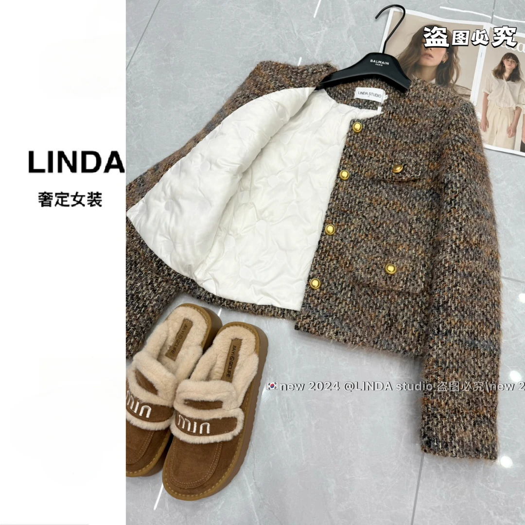 【美拉德 羊毛小香】加绒加厚外套 洋气别致小香风外套高级感上衣