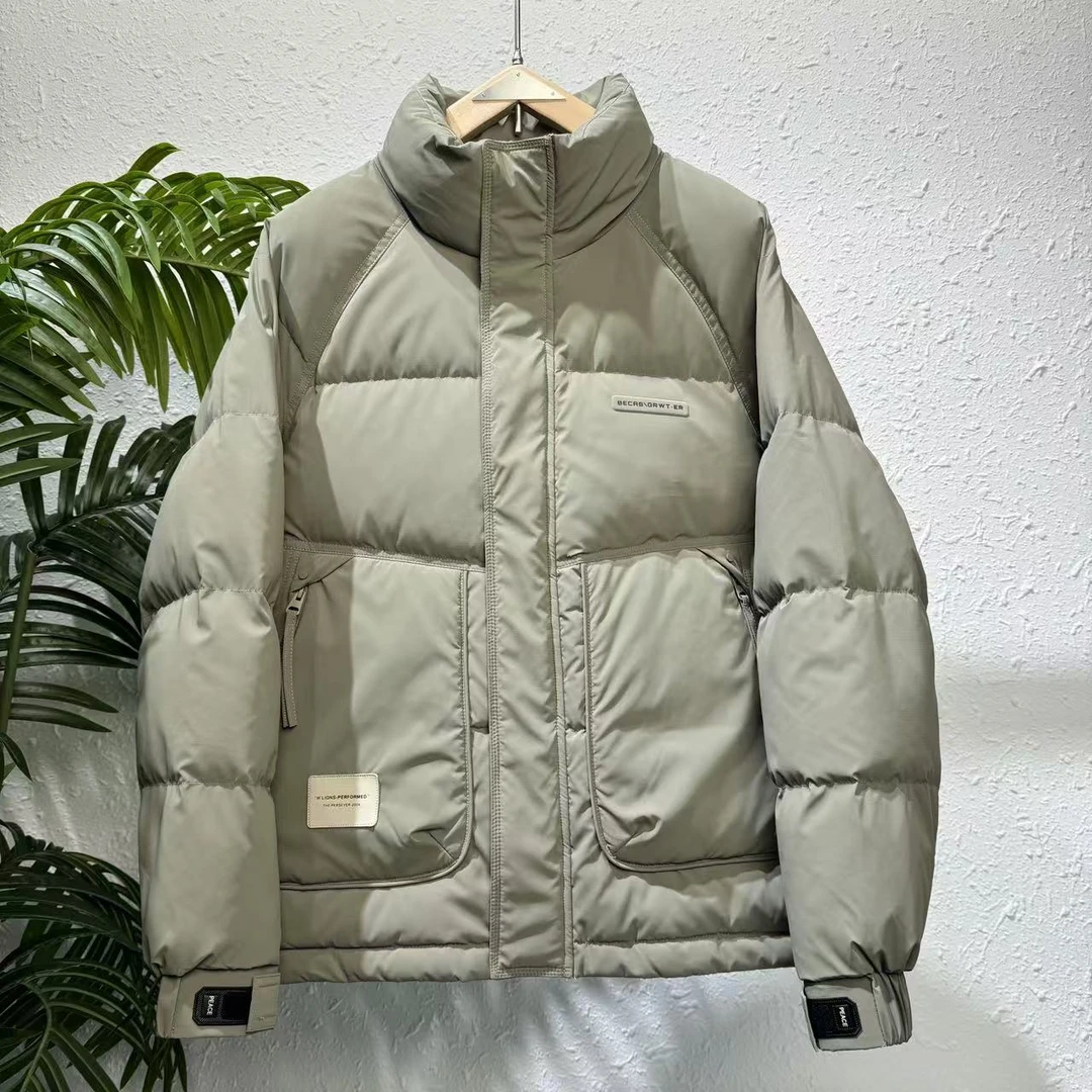 冬季新款时尚潮流简约休闲立领防风御寒保暖加厚外套#8830