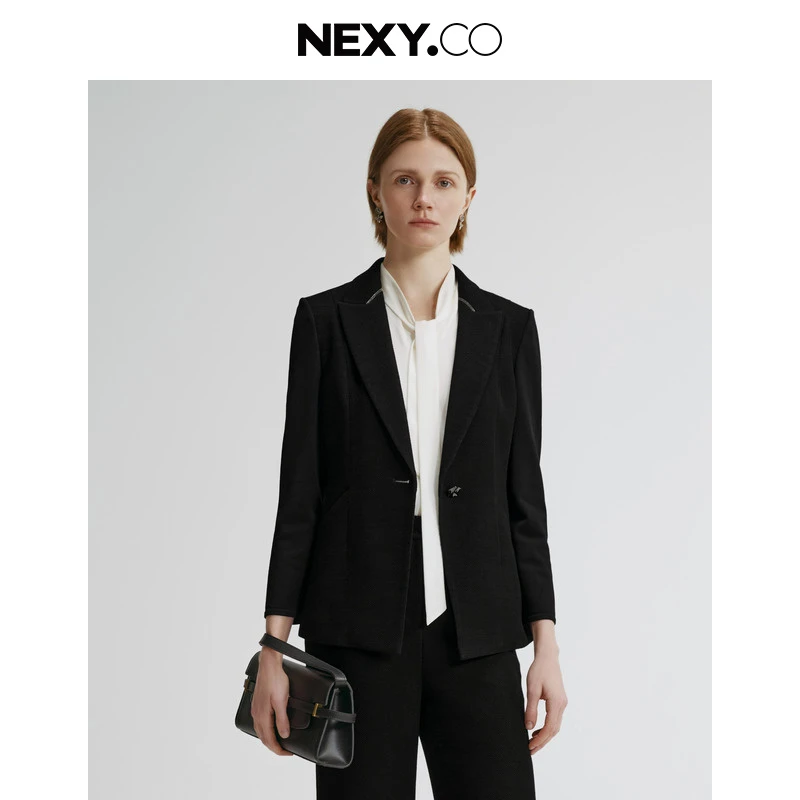 NEXY.CO/奈蔻外套|奢级三醋|气质黑色|职业|智美出行|XA02077W0