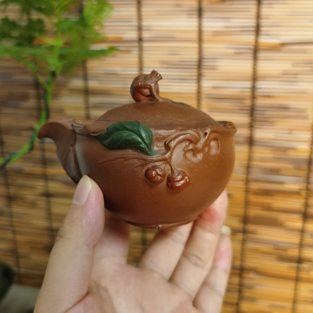 紫砂壶 手抓柿子壶 容量100cc