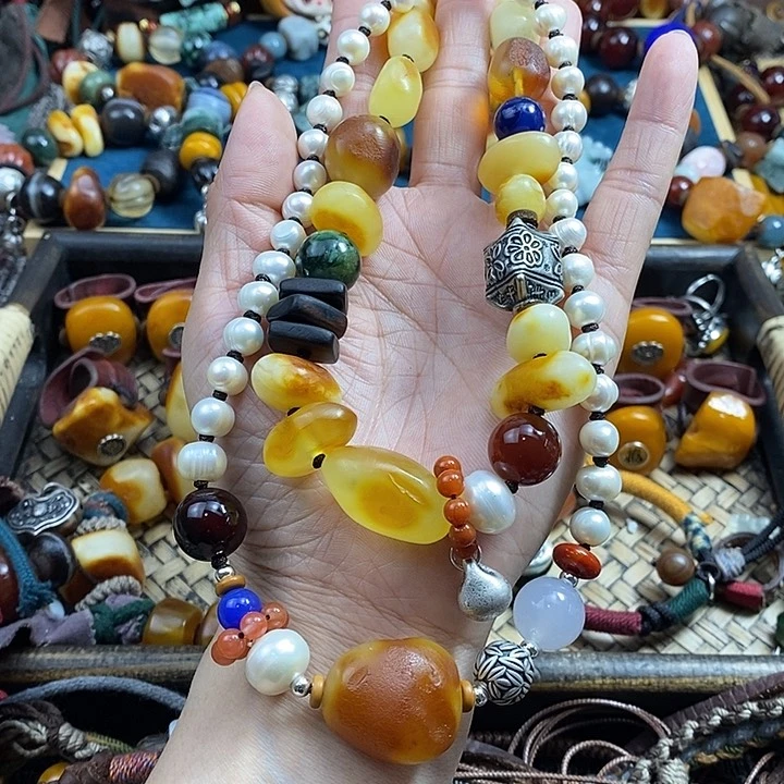 未镶嵌项链蜜蜡色****项链