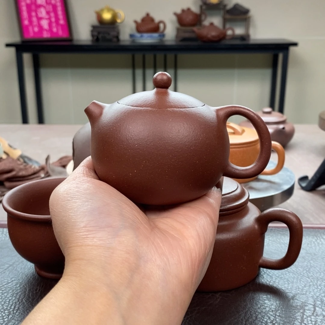 紫砂茶壶底槽清全手西施200cc➕底槽清杯子
