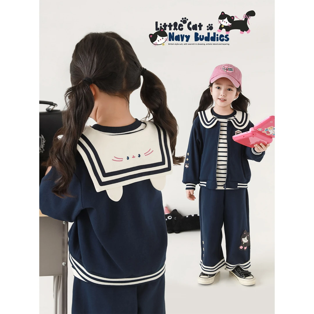 YOEHYAUL/幼悠幼悠【复古潮流】秋贰波女童春秋洋气棒球服外套Q4605