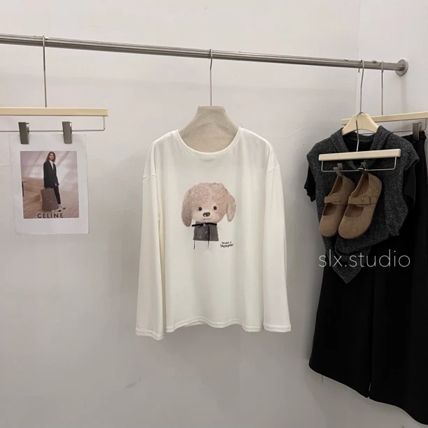 slx@ 1158 小狗长袖T恤
