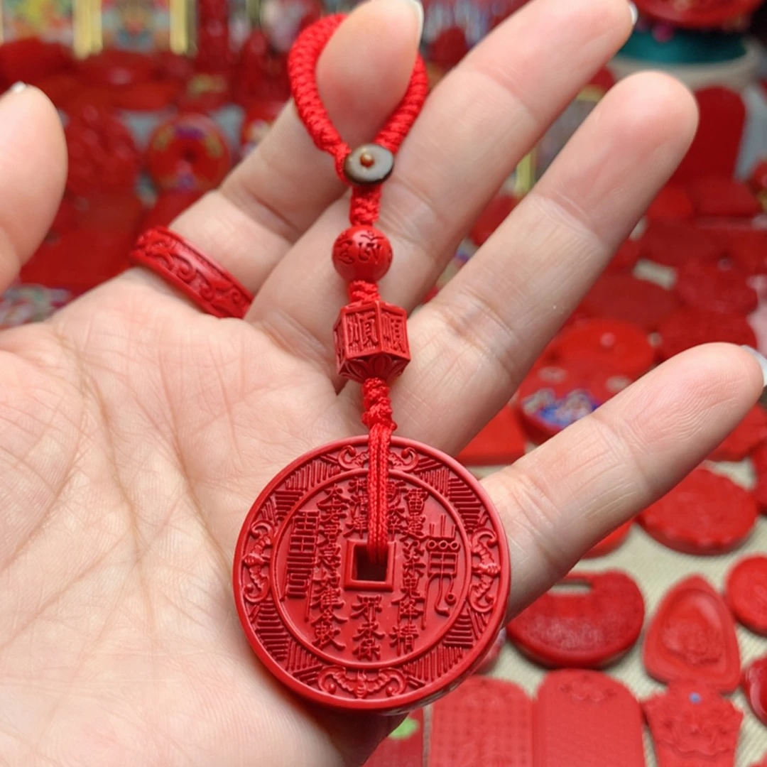 天然辰砂工艺品朱砂钥匙扣