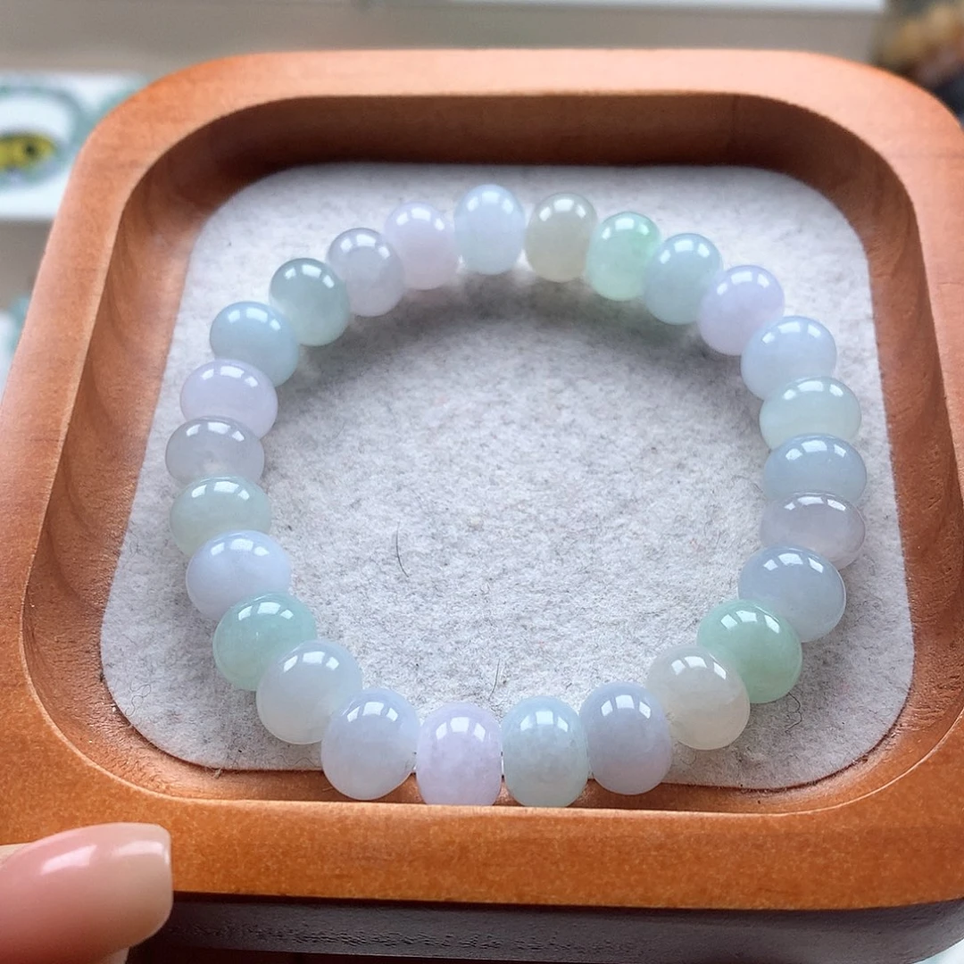 翡翠未镶嵌手串股珠马卡龙9.4