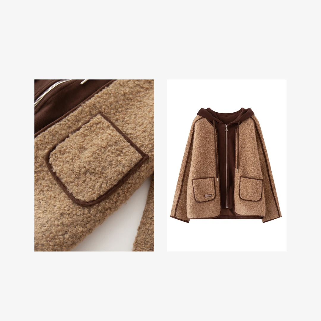 【MR62】秋冬新款连帽毛毛外套