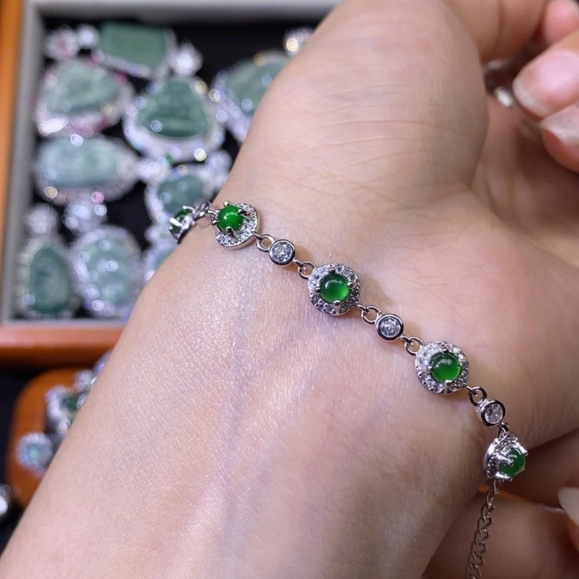 【闪购商品】翡翠颈饰银S925镶嵌天然