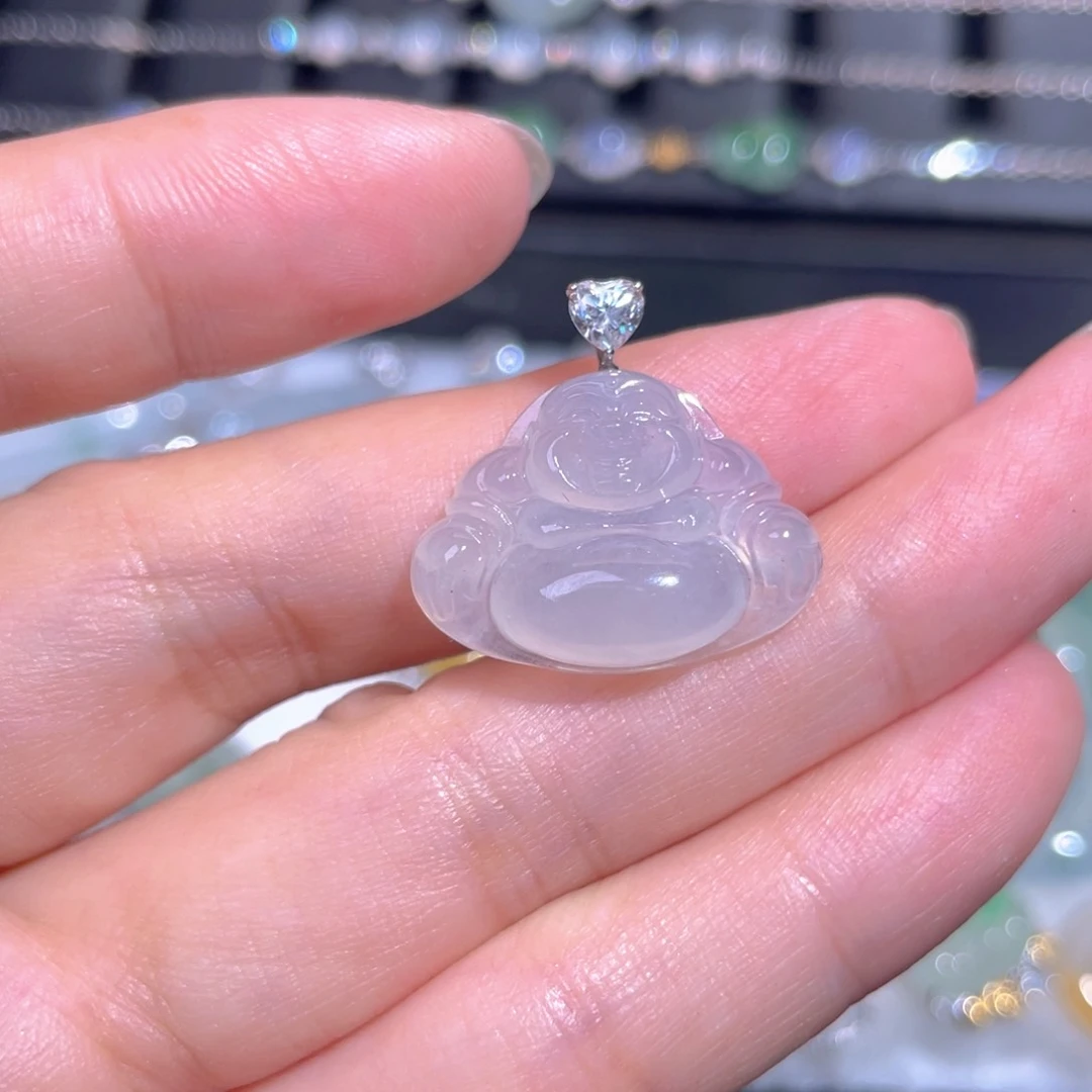 颈饰18K金镶嵌翡翠翡翠