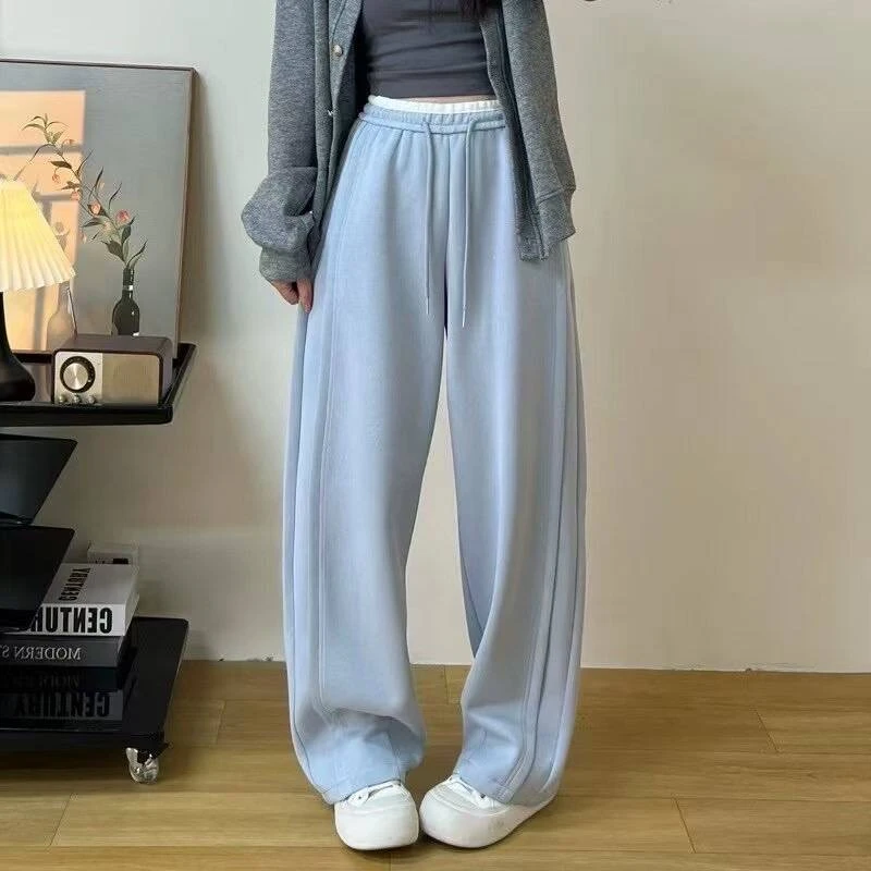撞色香蕉裤女2025春季新款韩版时尚百搭气质阔腿裤遮肉显瘦卫裤