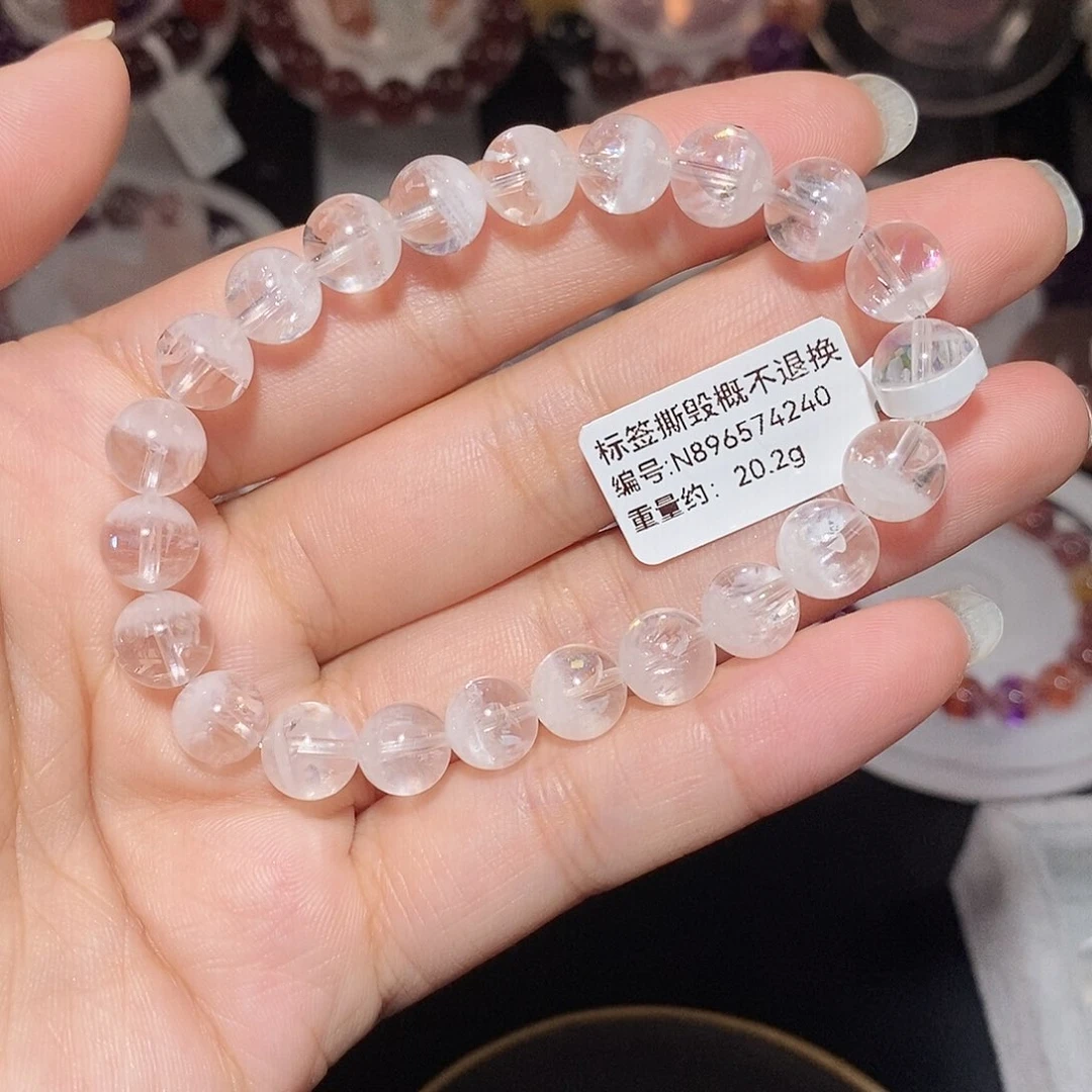 水晶手链未镶嵌喜马拉雅白幽灵手链8.6