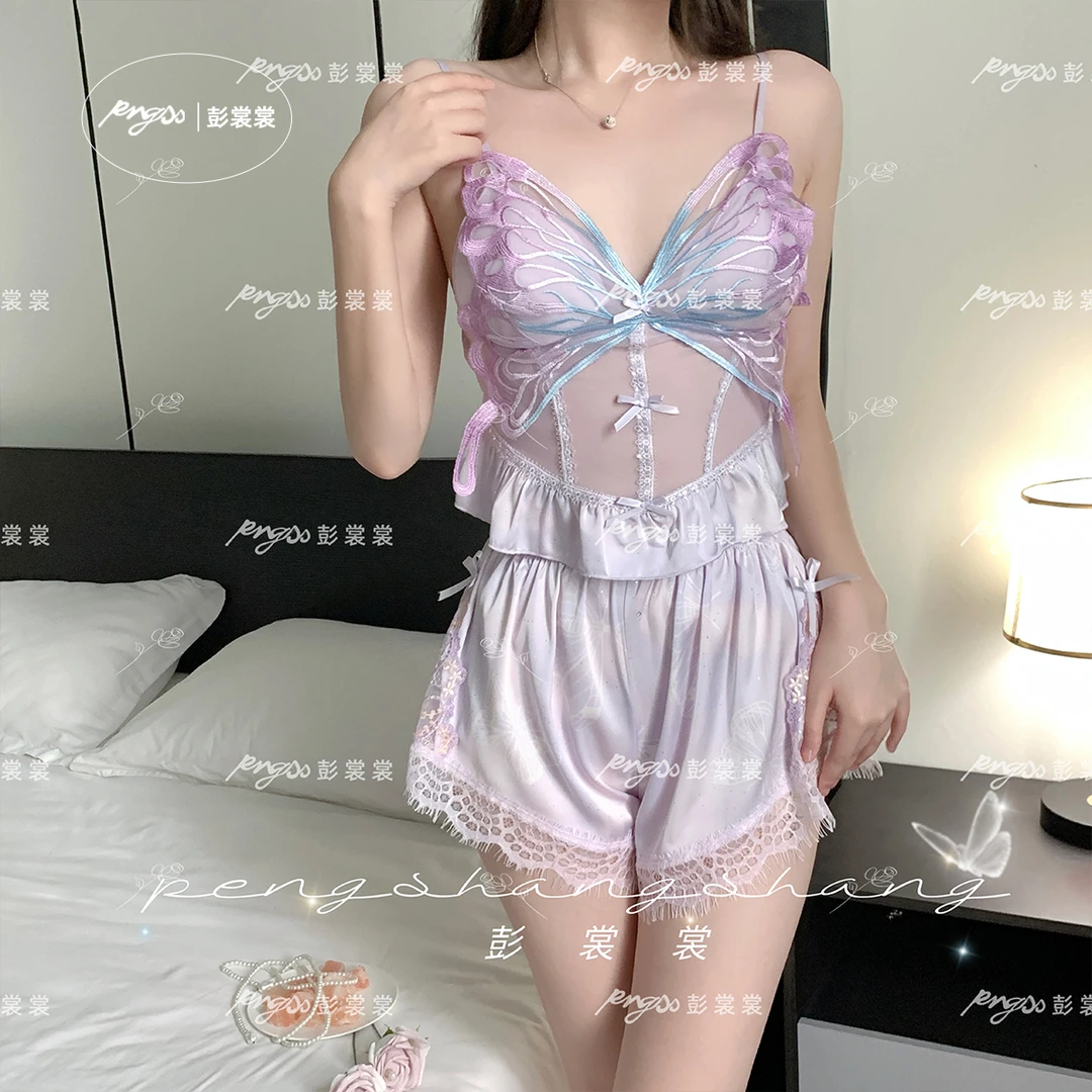 彭裳裳【蝶幻迷梦】美背性感小胸洛丽塔宫廷纯欲风睡衣女士夏季