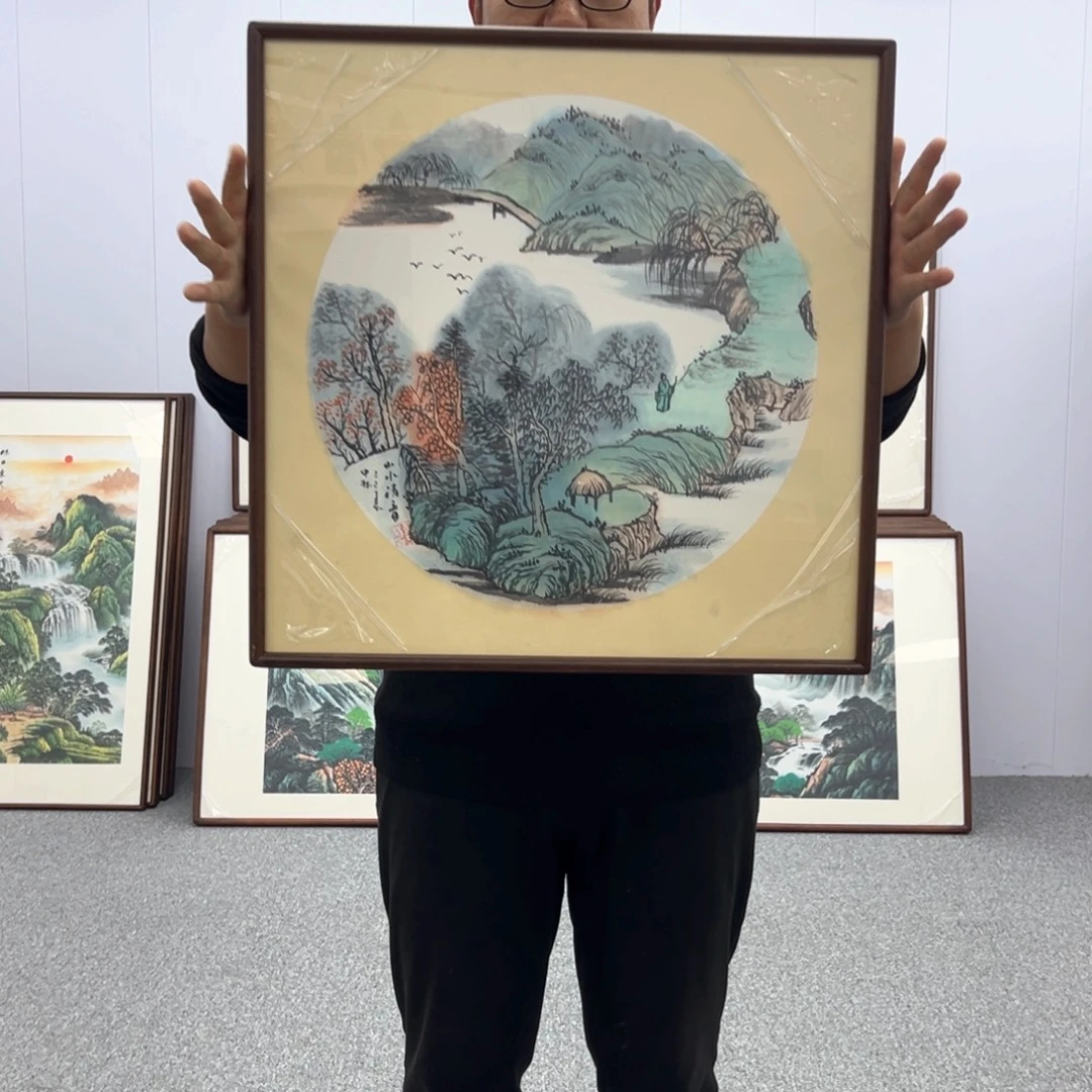 国画国画带框作品50*50