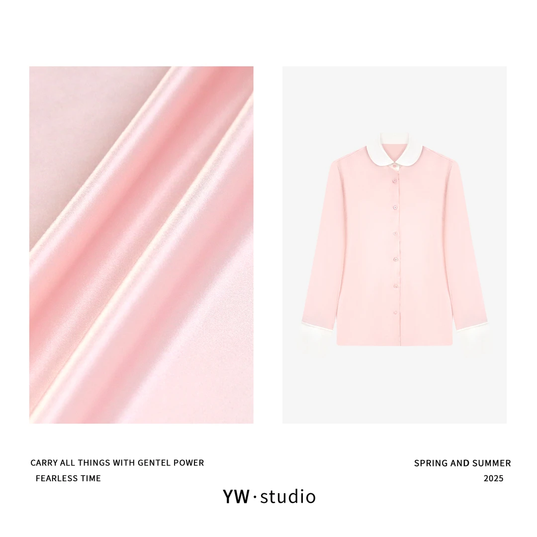 YUWEI/定制高智感拉夫……撞色翻领85%醋酸长袖衬衫CYPM25018