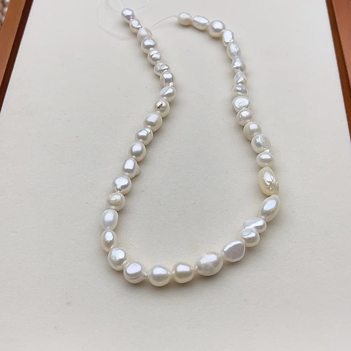 玛瑙/玉髓未镶嵌珠宝半成品一条8mm左右巴洛克珍珠