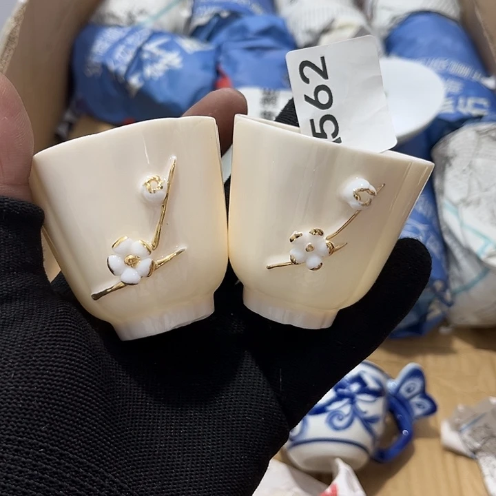 三***装瓷片茶摆件工艺品摆件666