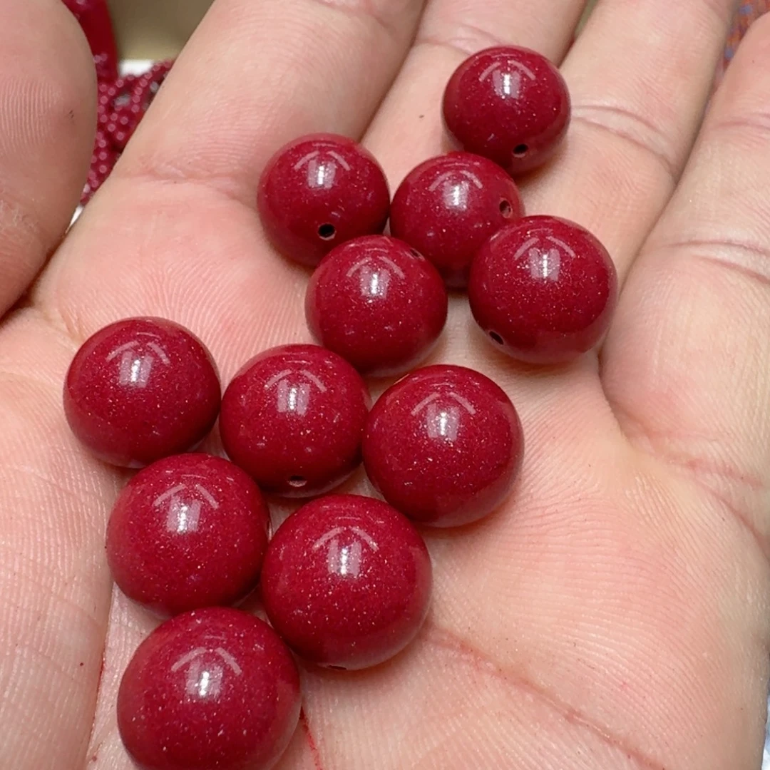 天然辰砂天然朱砂14mmx12颗