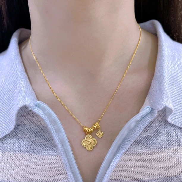 5G工艺足金999休闲百搭幸运之环套链