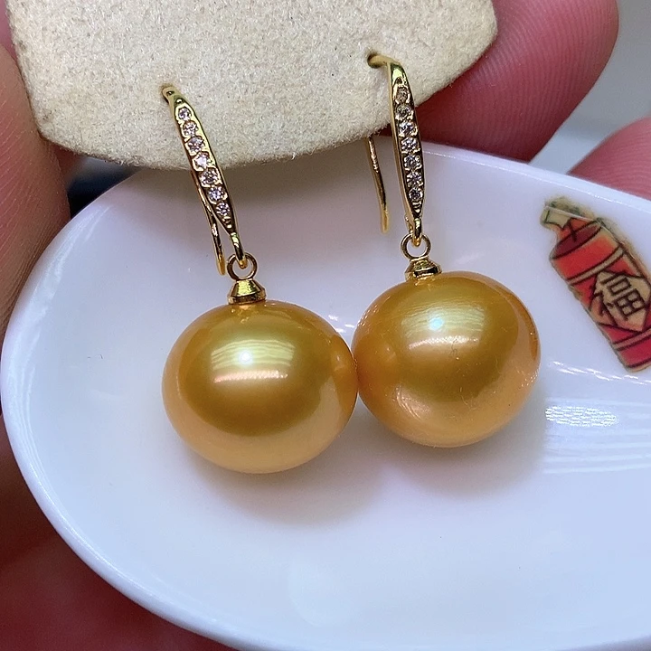 银S925镶嵌耳饰淡水珍珠