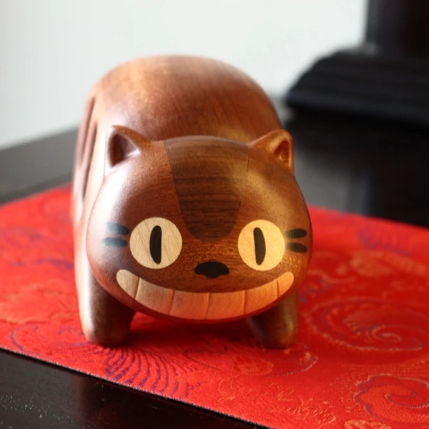 琢界 | 实木手工龙猫巴士创意可爱桌面客厅摆件装饰品