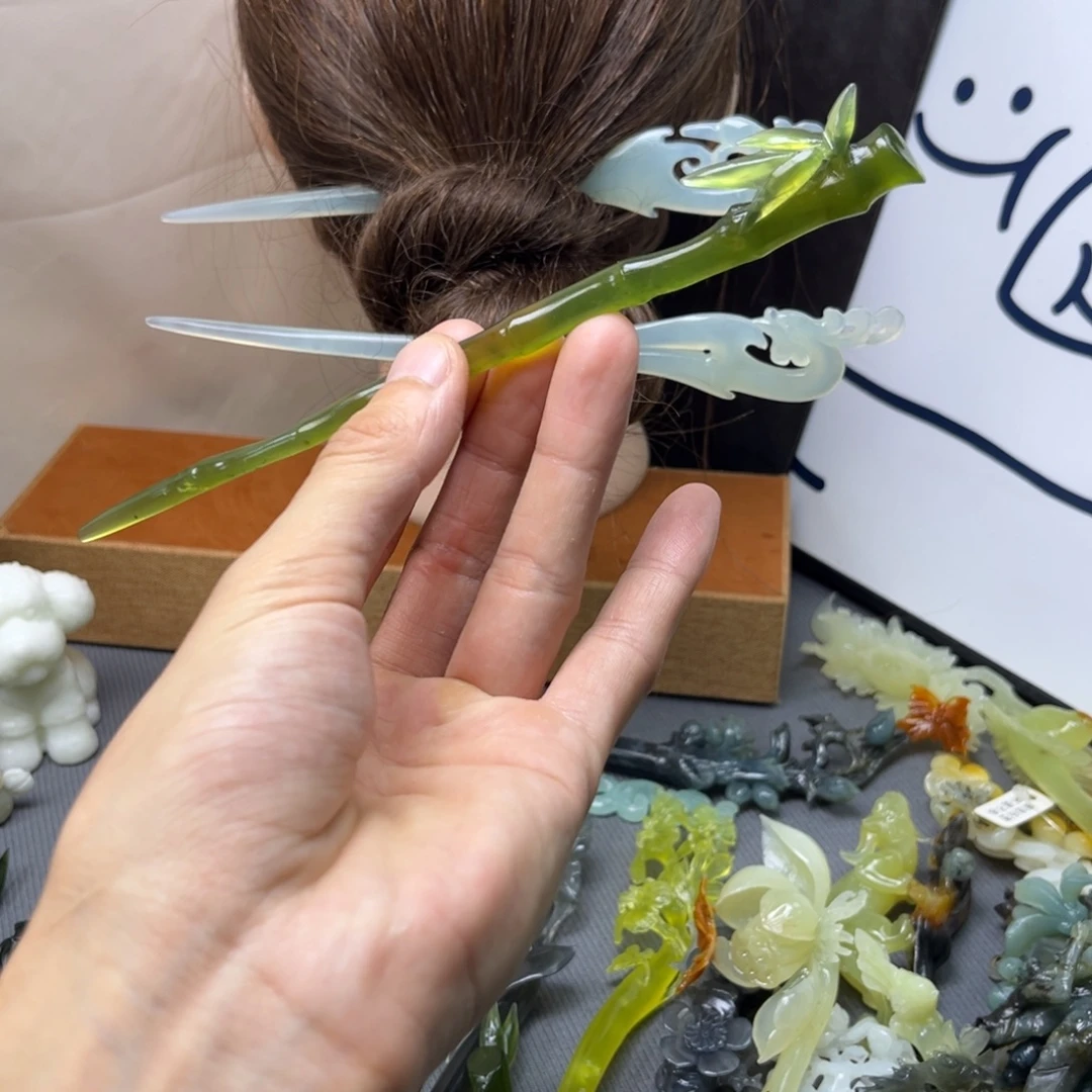 蛇纹石玉合金发饰
