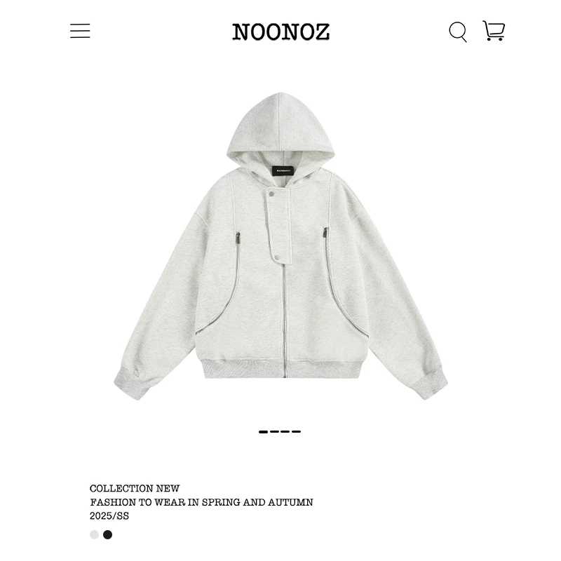 NOONOZ潮牌情侣外套连帽衫男女同款卫衣痞帅慵懒风早秋中性风穿搭