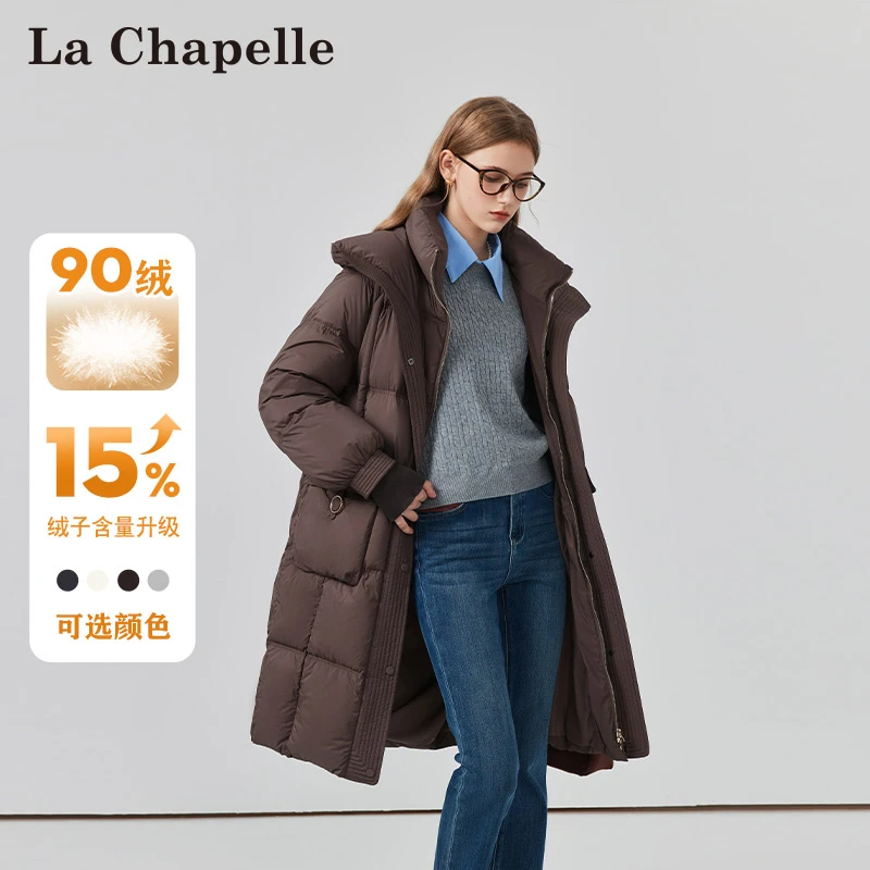 【交个朋友专属】拉夏贝尔大翻领时尚长款羽绒服外套女LA4DWYR0087