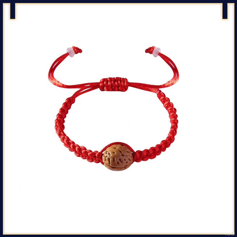 非金属红绳手链童桃核手串苦桃子宝宝手链胡桃木桃壳
