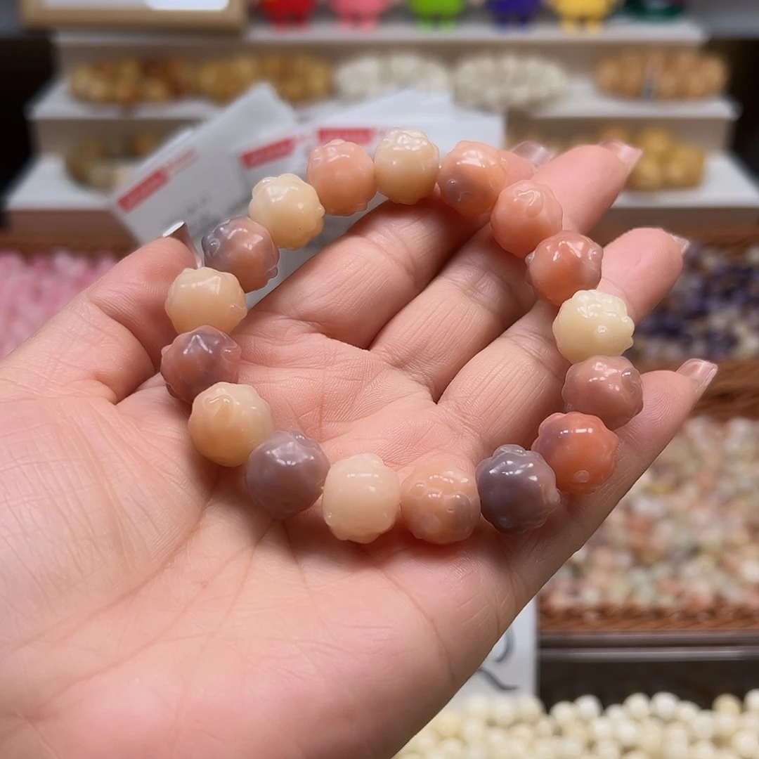 手串菩提根/象牙果卡14粉紫羊头一条