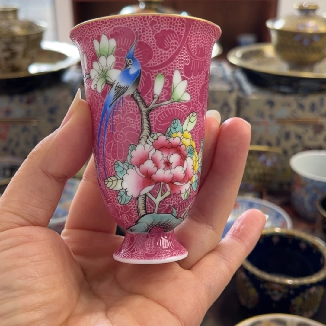 全手工全手绘耙花蚊香杯